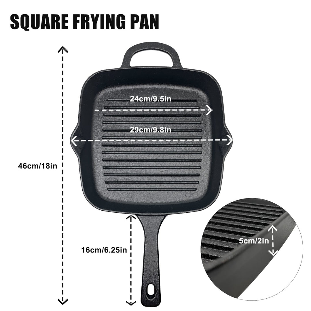 10 INCH SQUARE SHAPE FRYING PAN