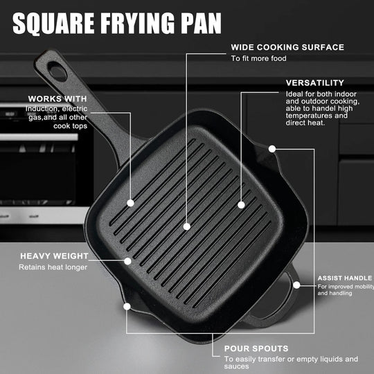 10 INCH SQUARE SHAPE FRYING PAN