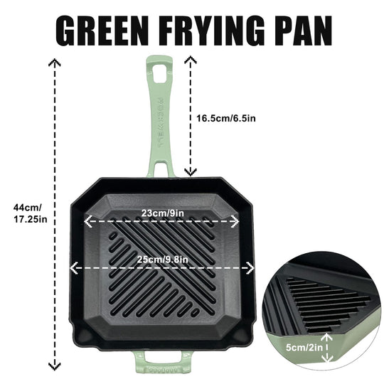 10 INCH ENAMEL FRYING PAN GREEN